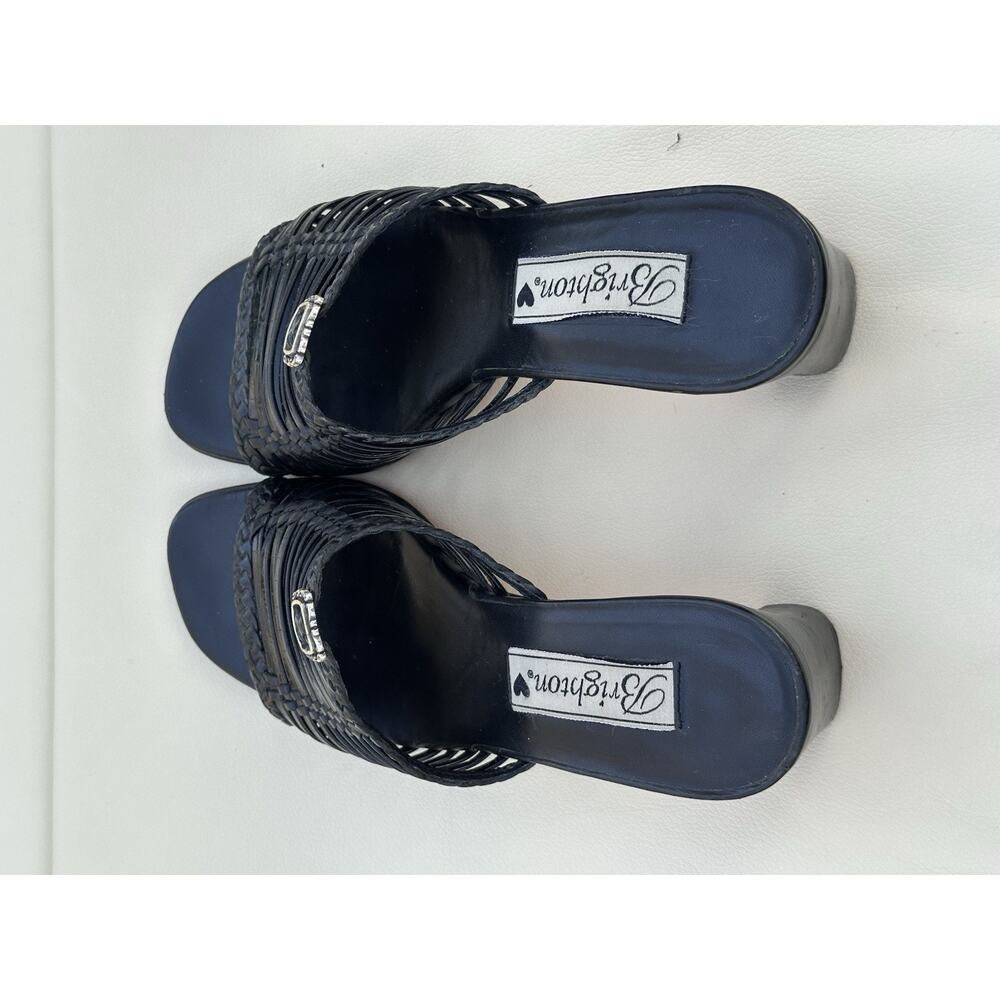 Brighton Freddi Womens Black Leather Slide Block Heel Sandal Shoe - Size 6.5M - Picture 8 of 11